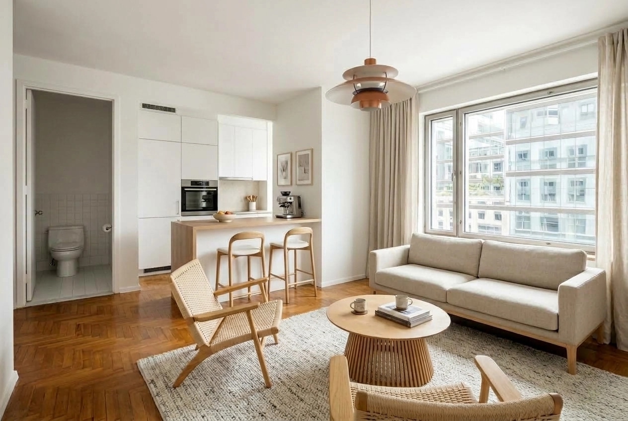 Scandinavian Living Room design — interior photo by GenRoom AI