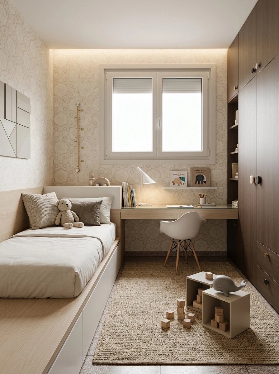 Minimalism Camera dei Bambini design — interior photo by GenRoom AI