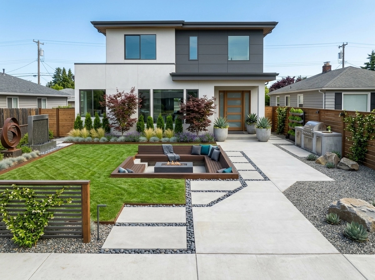 Landscape design in Contemporary Yard style — Yard by GenRoom AI