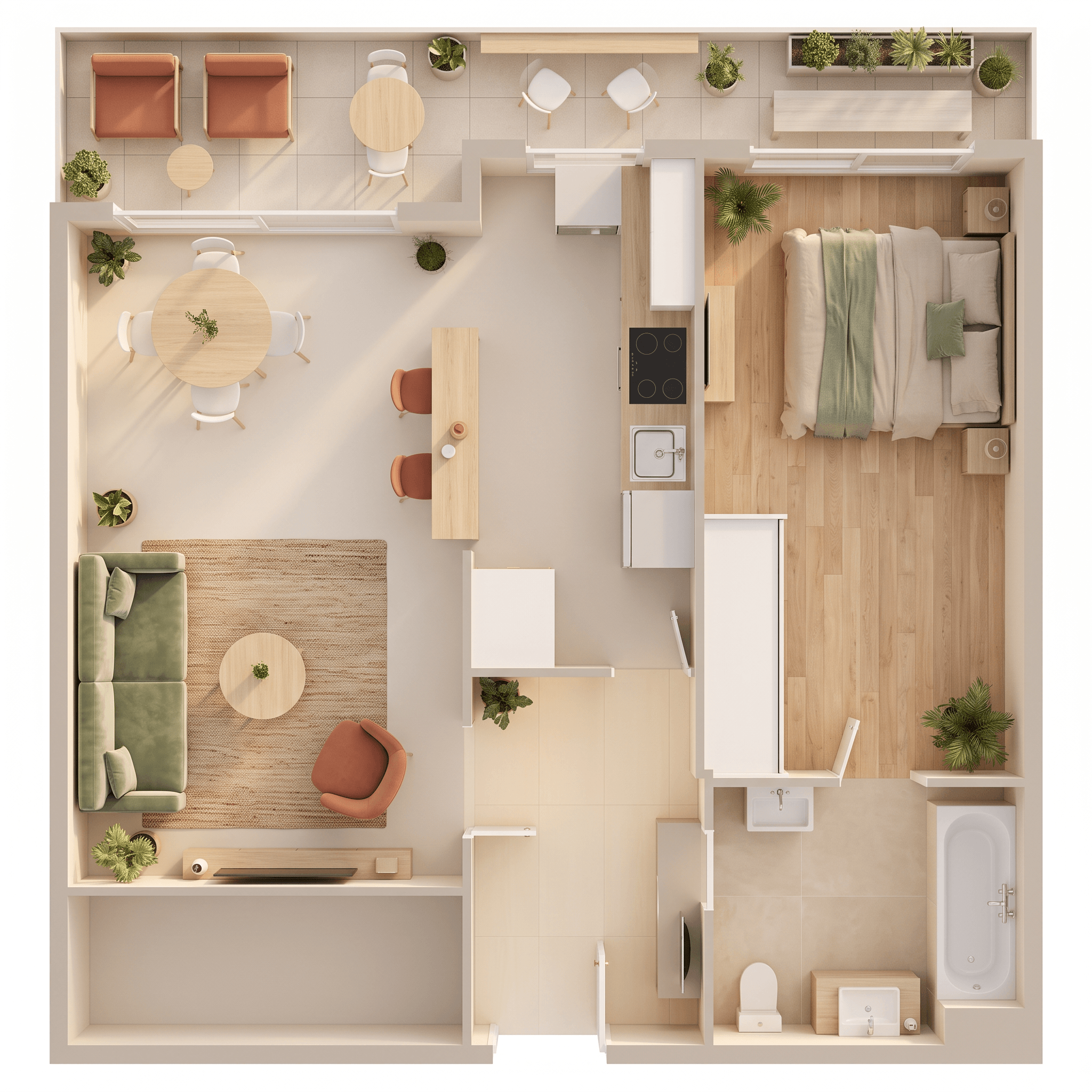 Contemporary Living Room design — interior photo by GenRoom AI