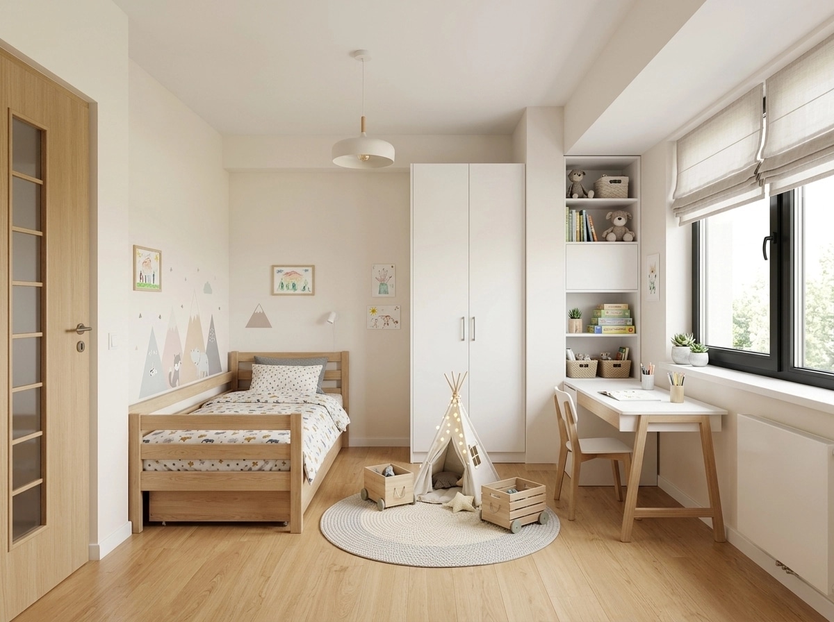 Scandinavian Kids Room design — interior photo by GenRoom AI