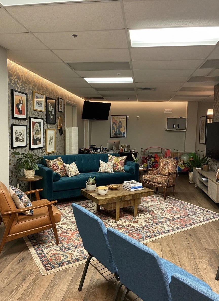 Design d'intérieur en style Eclectic — Salon par GenRoom AI