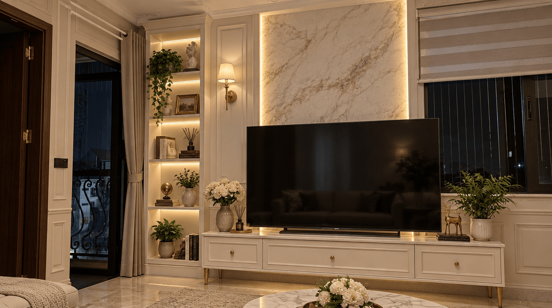 Interior design in Neoclassic style — Living Room by GenRoom AI
