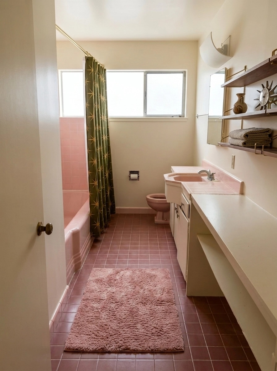 Interior design in Mid-Century Modern style — Bathroom by GenRoom AI