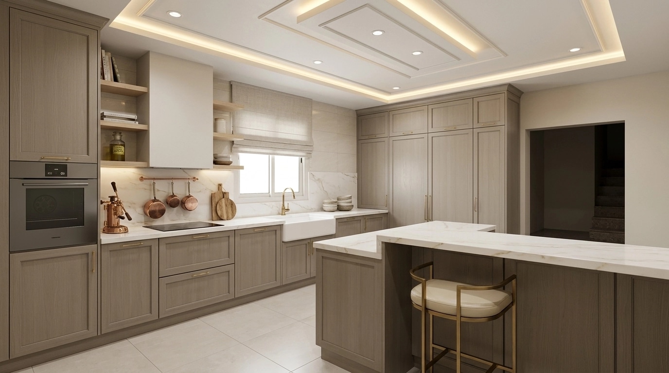 Kitchen interior in Modern Farmhouse style — photo by GenRoom AI
