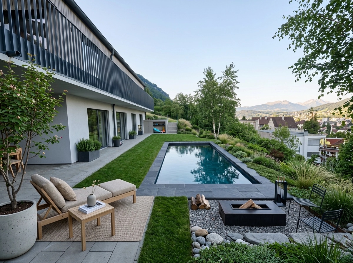Landscape design in Scandinavian Garden style — Yard by GenRoom AI