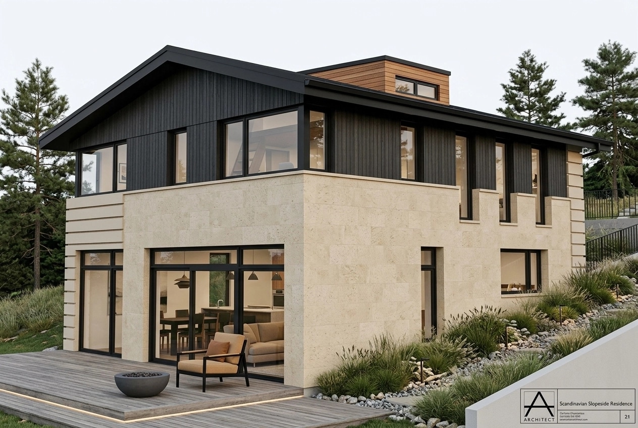 Scandinavian Facade Facade design — facade photo by GenRoom AI