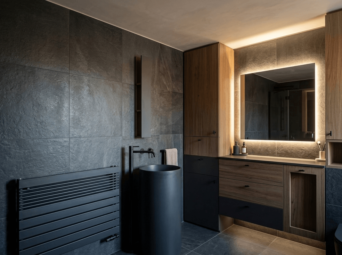 Contemporary Bathroom design — interior photo by GenRoom AI