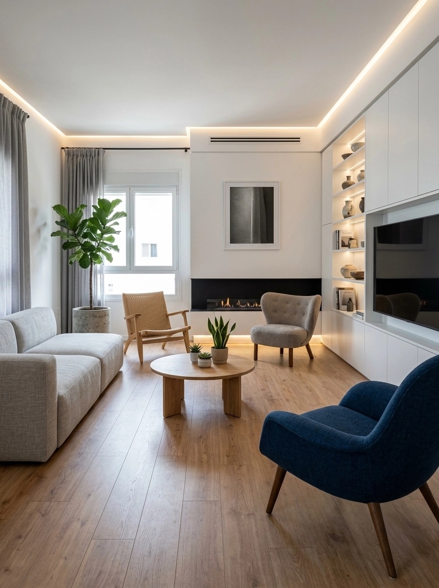 Minimalism Living Room design — interior photo by GenRoom AI