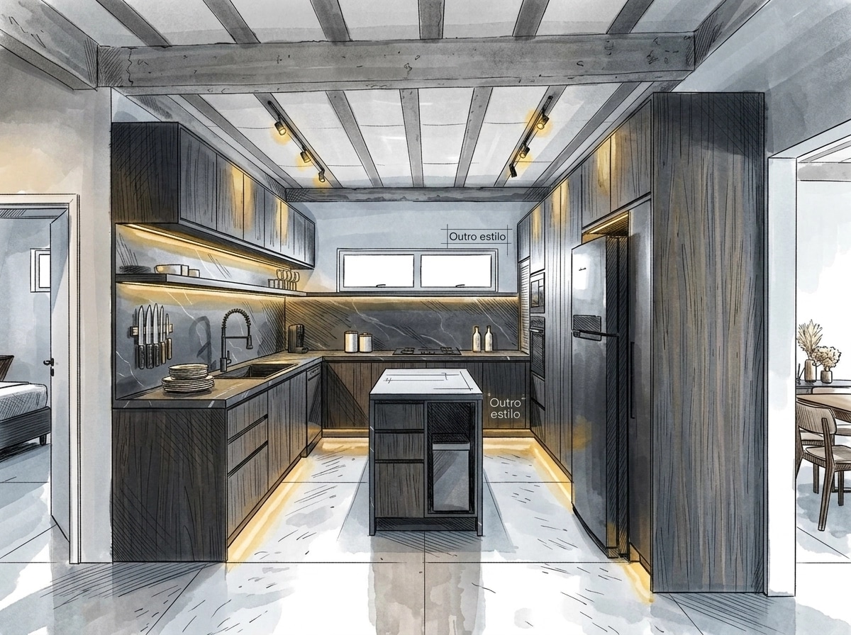 Kitchen interior in Contemporary style — photo by GenRoom AI