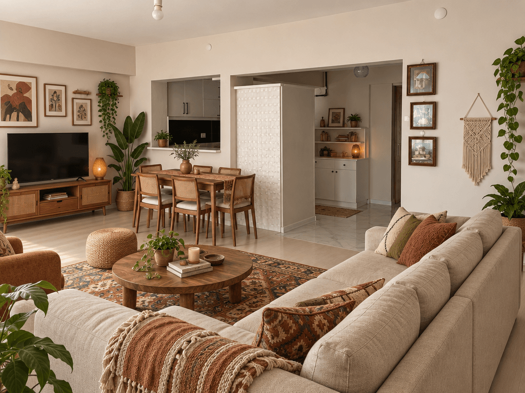 Interior design in Bohemian style — Living Room by GenRoom AI
