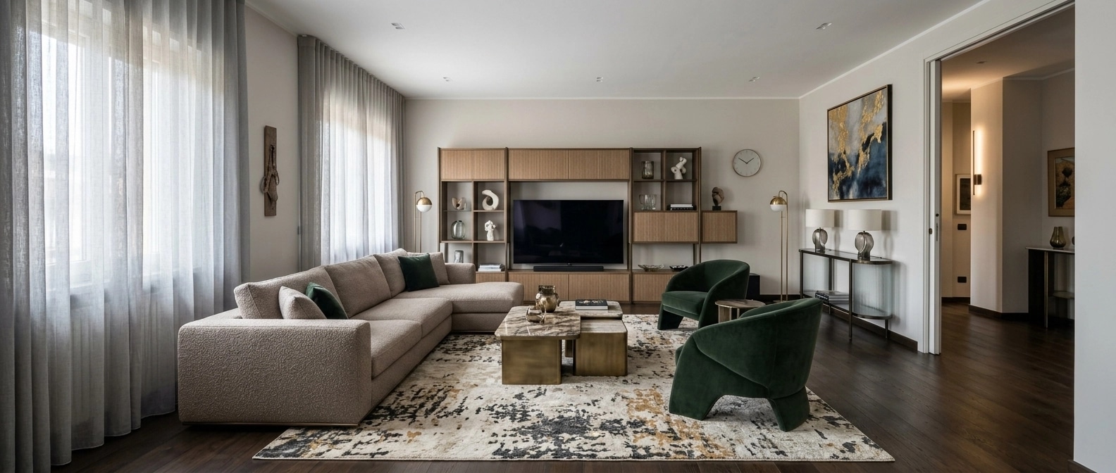 Innenraumdesign im Contemporary-Stil — Wohnzimmer von GenRoom AI