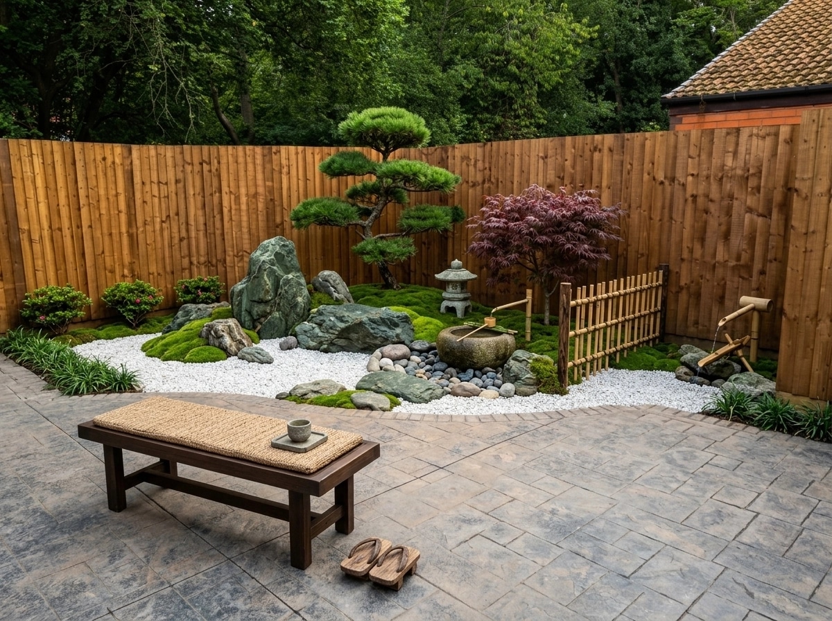Design paysager en style Japanese Garden — Jardin par GenRoom AI