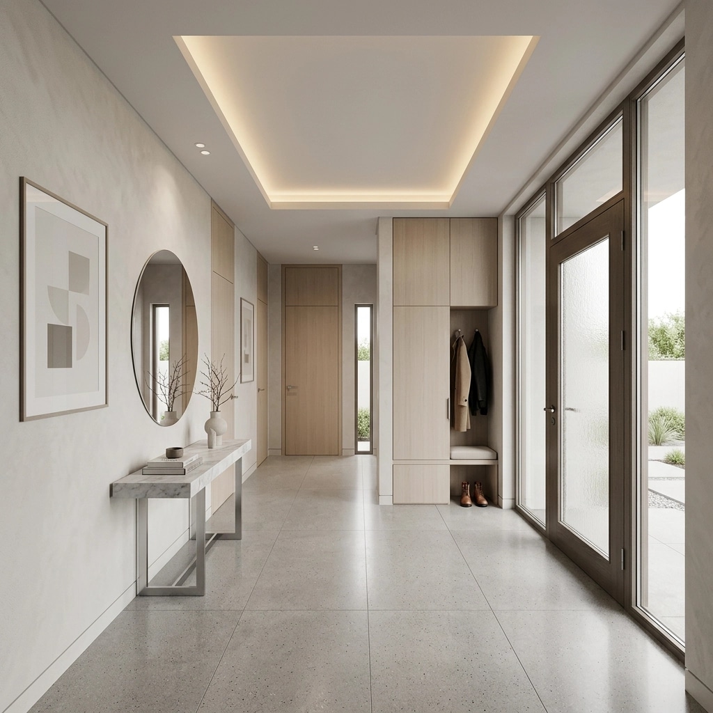 Hallway interior in Minimalism style — photo by GenRoom AI