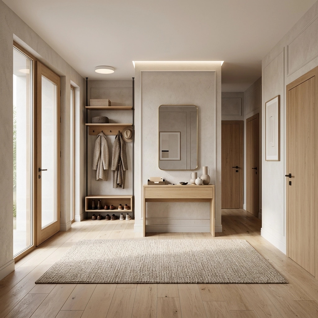 Hallway interior in Scandinavian style — photo by GenRoom AI