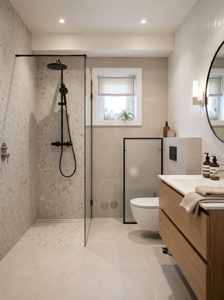 Bathroom interior in Scandinavian style — photo by GenRoom AI