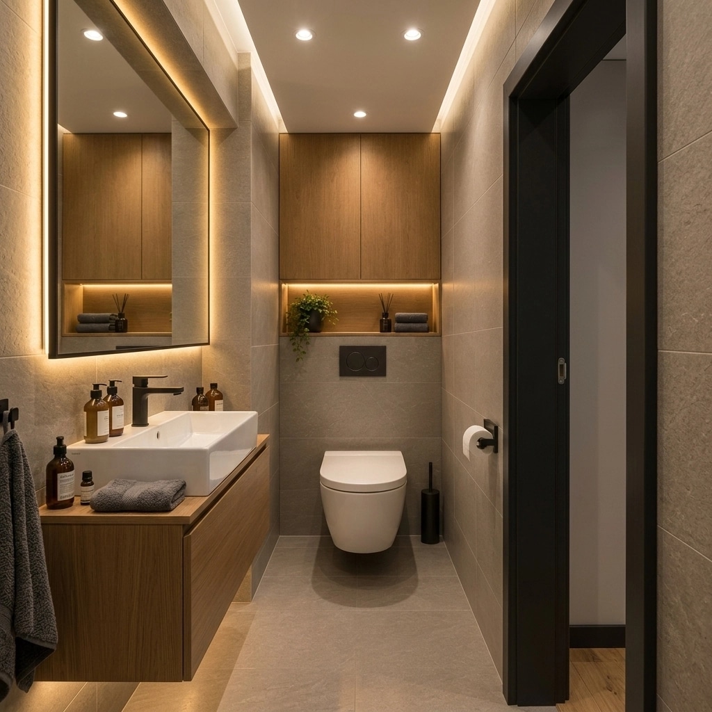 Bathroom interior in Contemporary style — photo by GenRoom AI