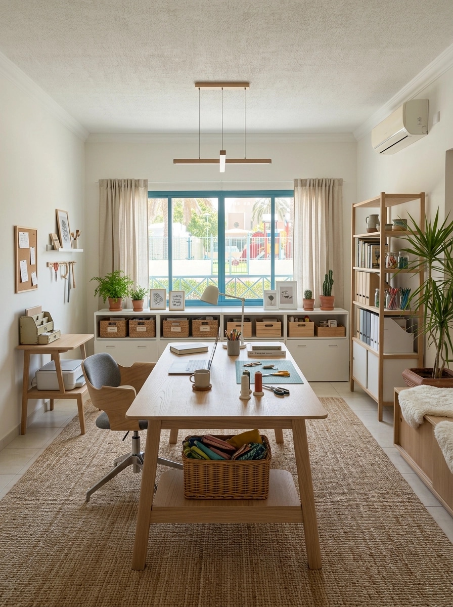 Office interior in Scandinavian style — photo by GenRoom AI