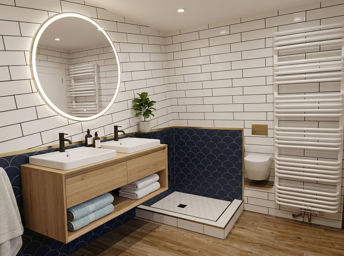 Scandinavian Bathroom design — interior photo by GenRoom AI