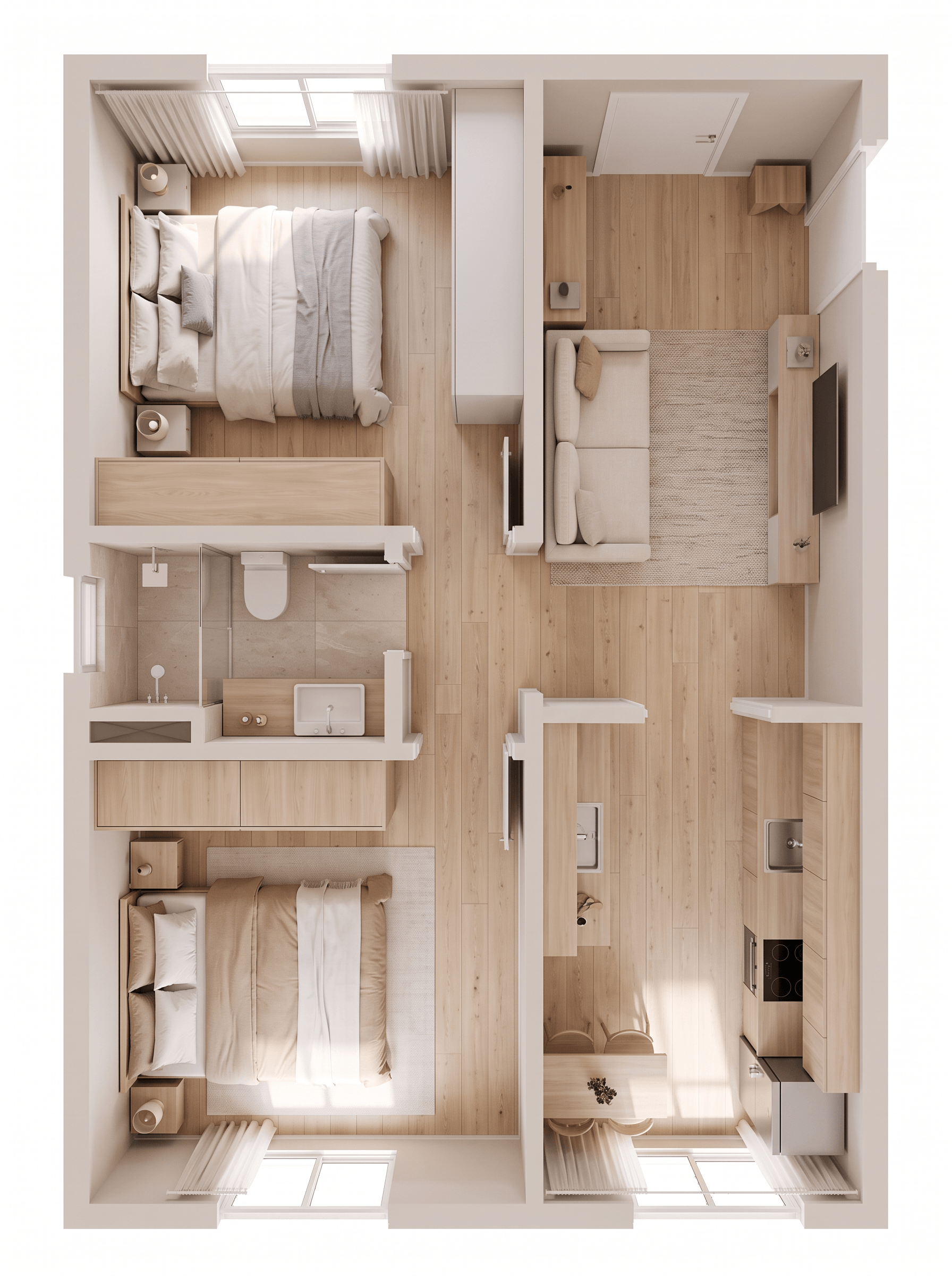 Interior design in Minimalism style — Living Room by GenRoom AI