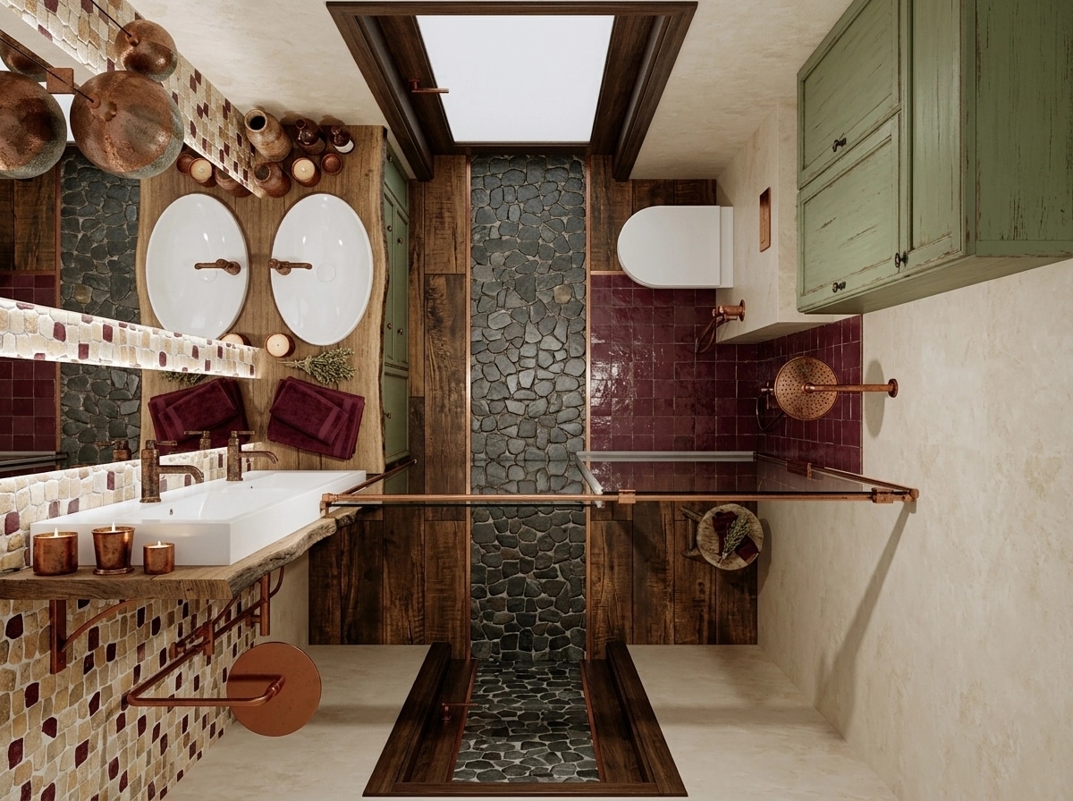 Bathroom interior in Rustic style — photo by GenRoom AI