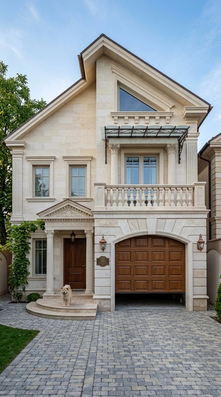 Neoclassic Facade Fachada design — facade photo by GenRoom AI
