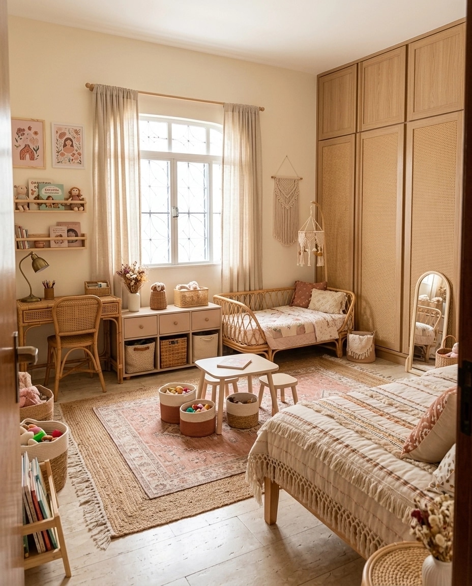 Interior design in Bohemian style — Kids Room by GenRoom AI