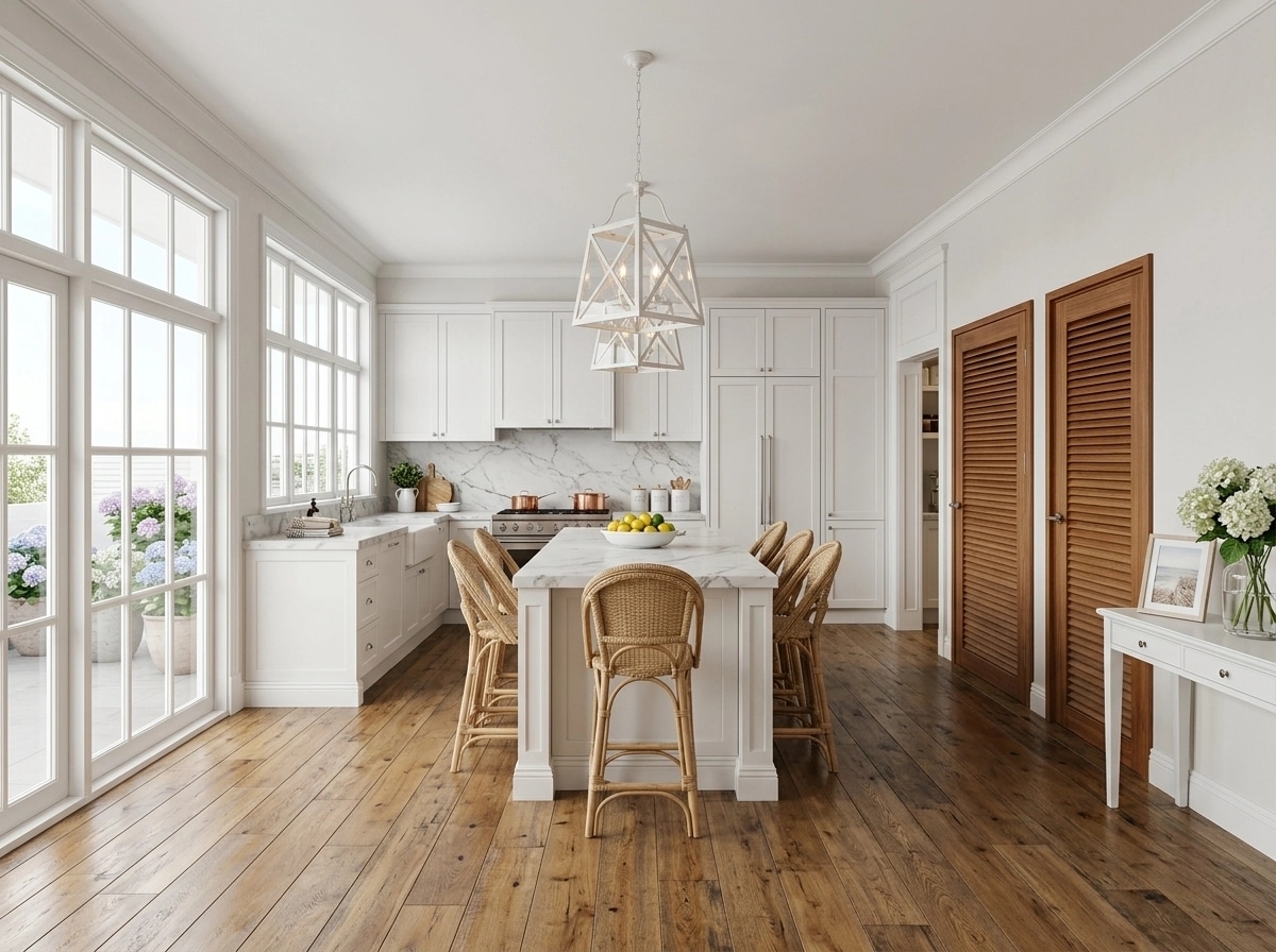 Interior design in Coastal / Hamptons style — Kitchen by GenRoom AI