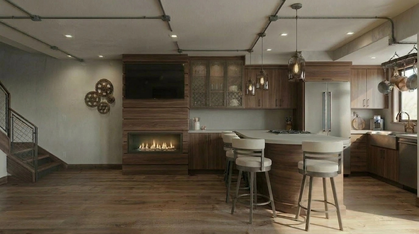 Kitchen interior in Loft / Industrial style — photo by GenRoom AI