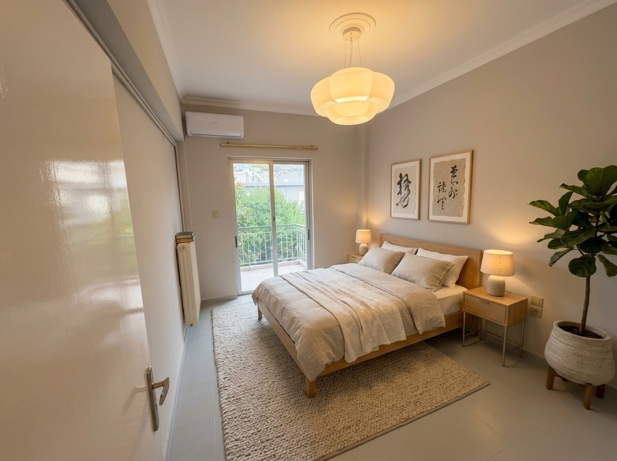Japandi Bedroom design — interior photo by GenRoom AI