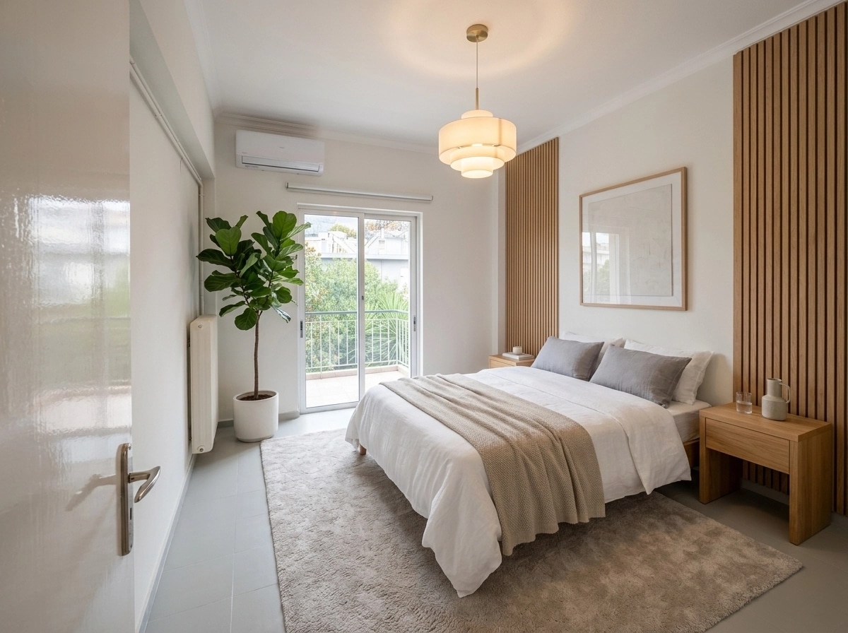 Scandinavian Bedroom design — interior photo by GenRoom AI