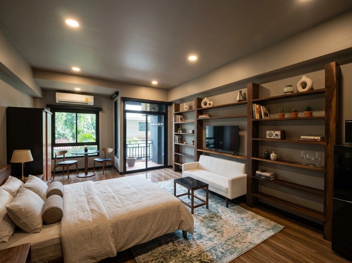 Design de interiores em estilo Mid-Century Modern — studio por GenRoom AI