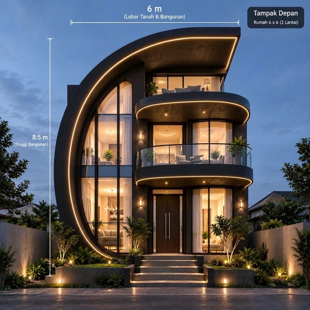 Facade design in Blacktec Facade style — Facade by GenRoom AI
