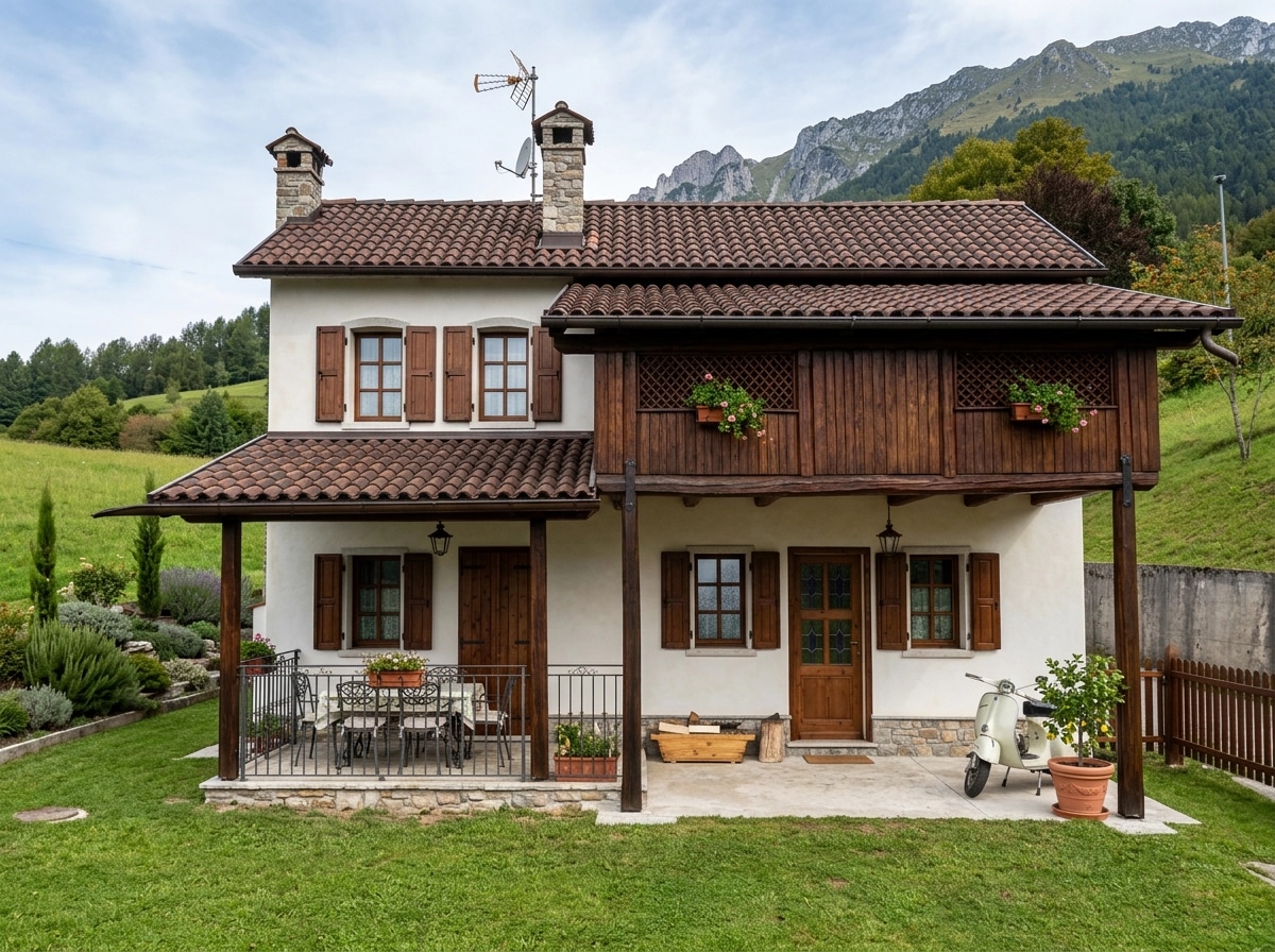 Facade design in Italian Villa Facade style — Facade by GenRoom AI