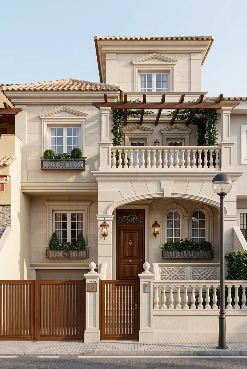 Neoclassic Facade Fachada design — facade photo by GenRoom AI