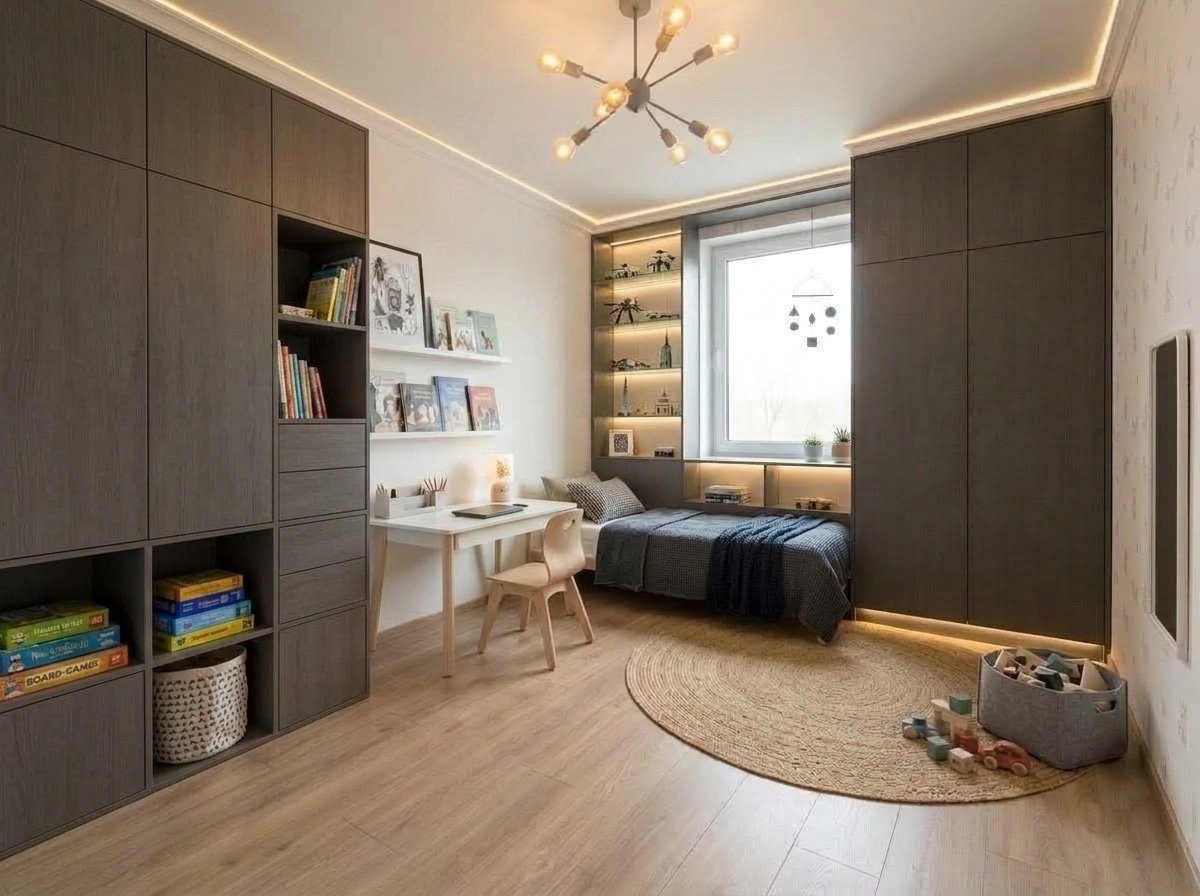Scandinavian Kids Room design — interior photo by GenRoom AI