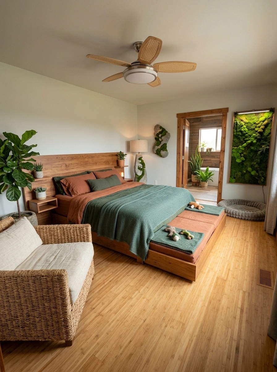 Biophilic Bedroom design — interior photo by GenRoom AI