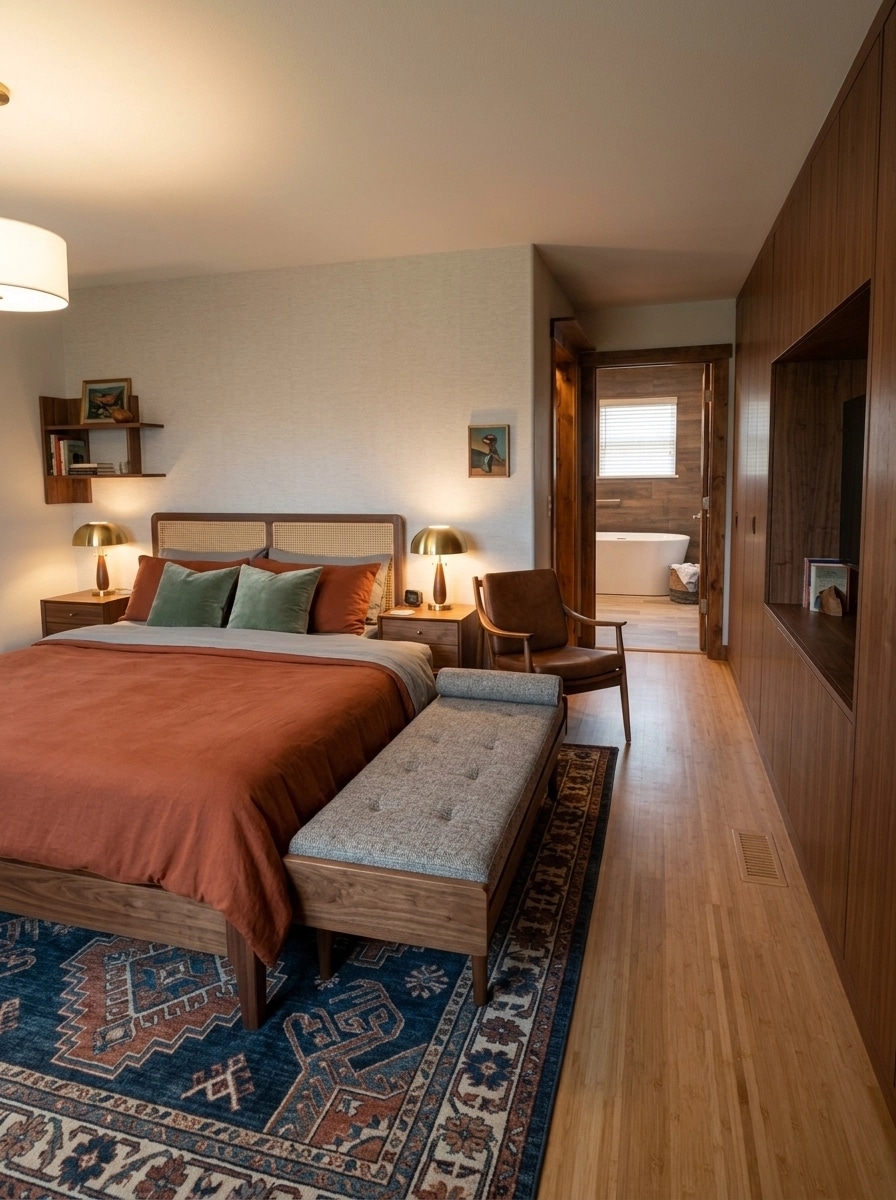 Interior design in Mid-Century Modern style — Bedroom by GenRoom AI