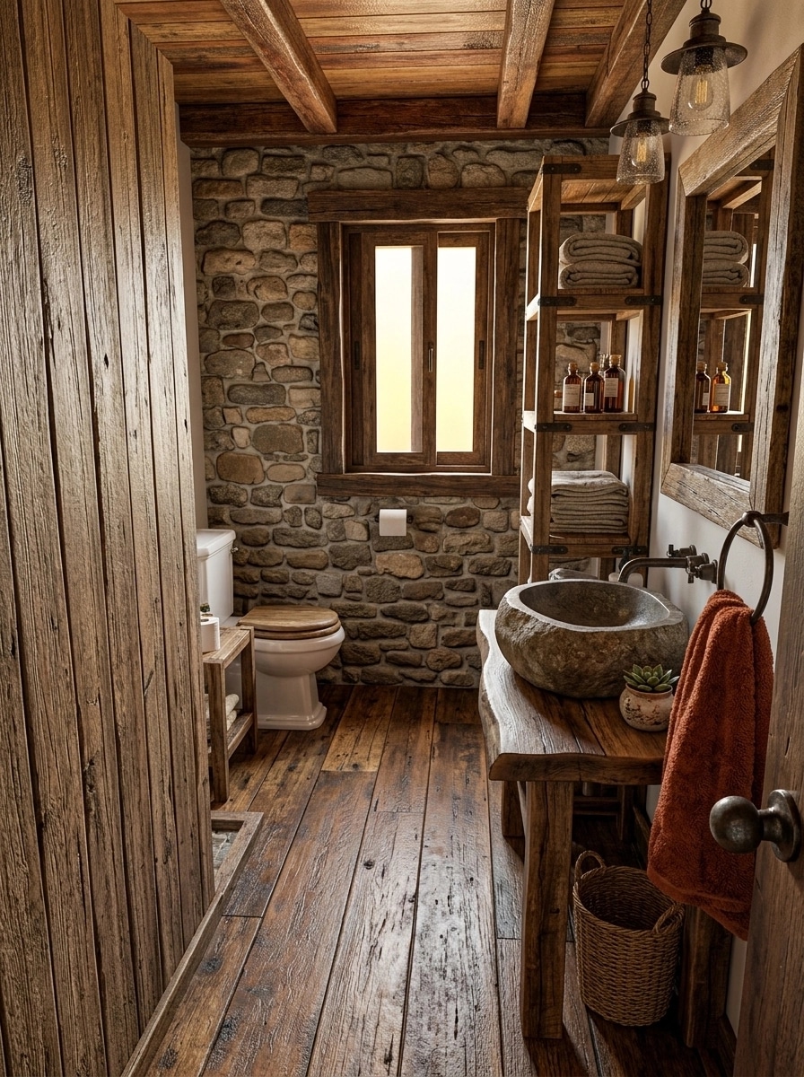 Rustic Bathroom design — interior photo by GenRoom AI