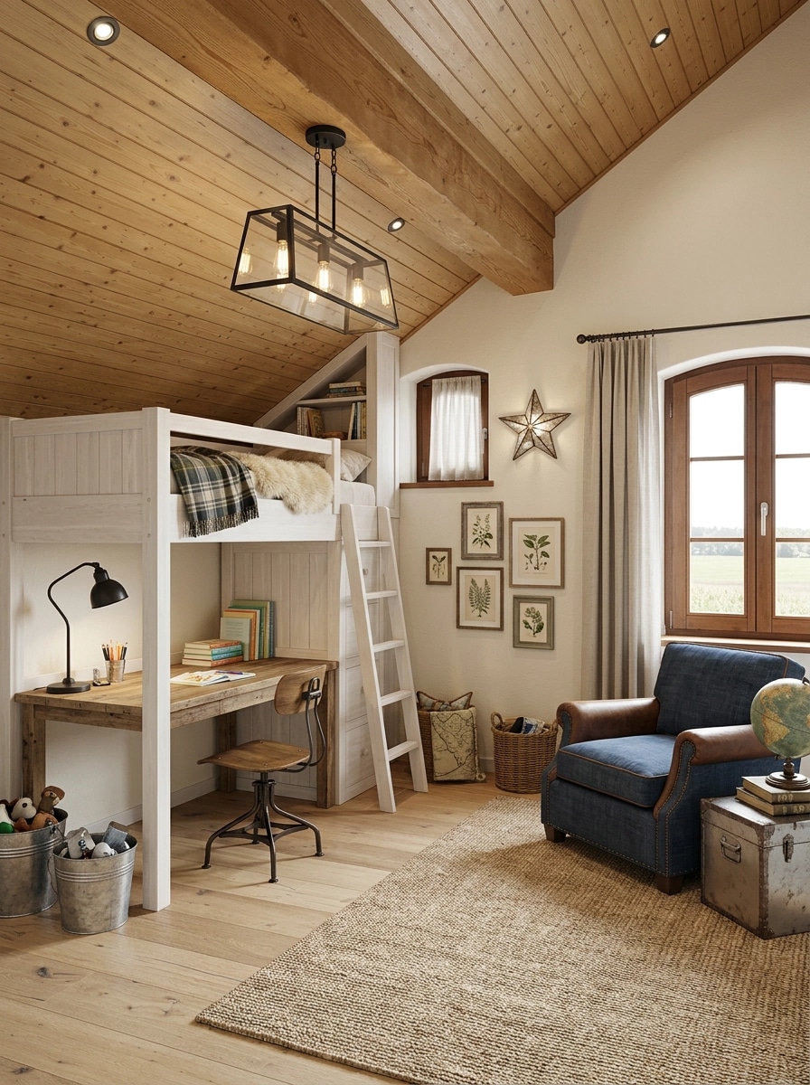 Interior design in Modern Farmhouse style — Kids Room by GenRoom AI