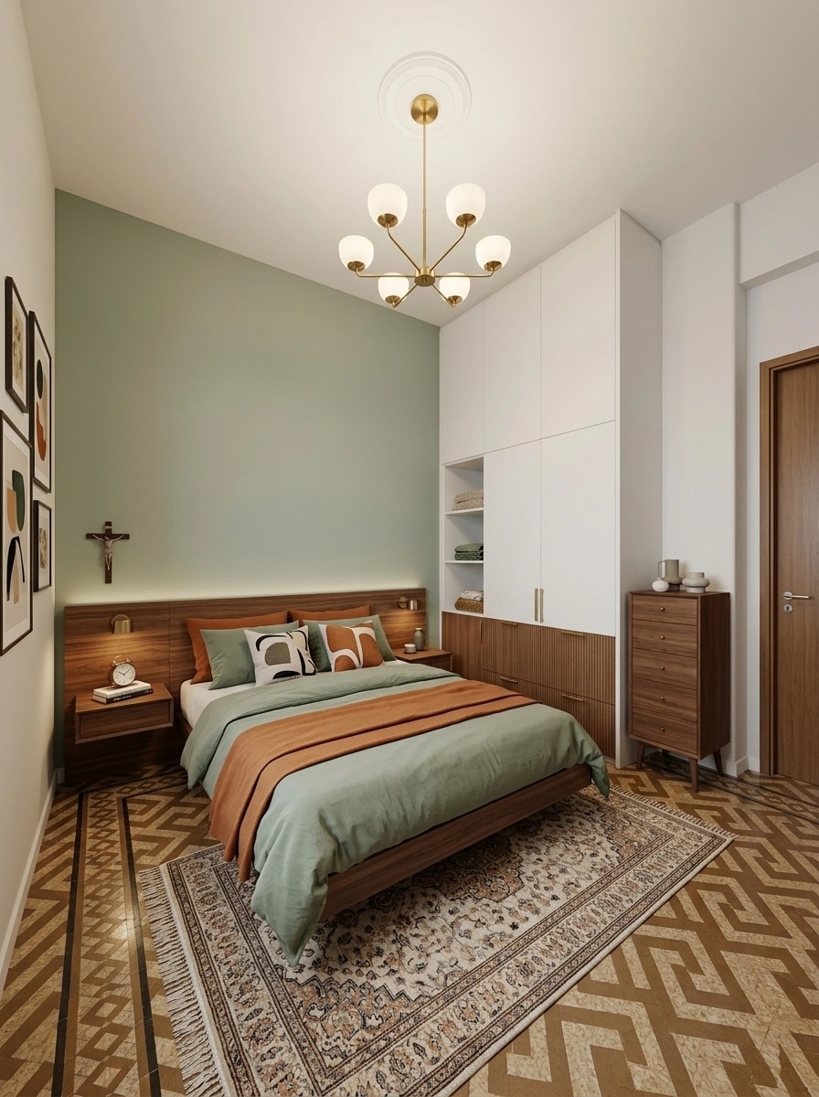Mid-Century Modern Camera da Letto design — interior photo by GenRoom AI