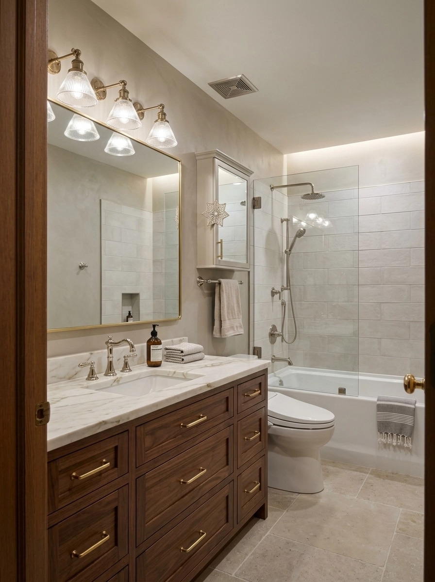 Bathroom interior in Transitional style — photo by GenRoom AI