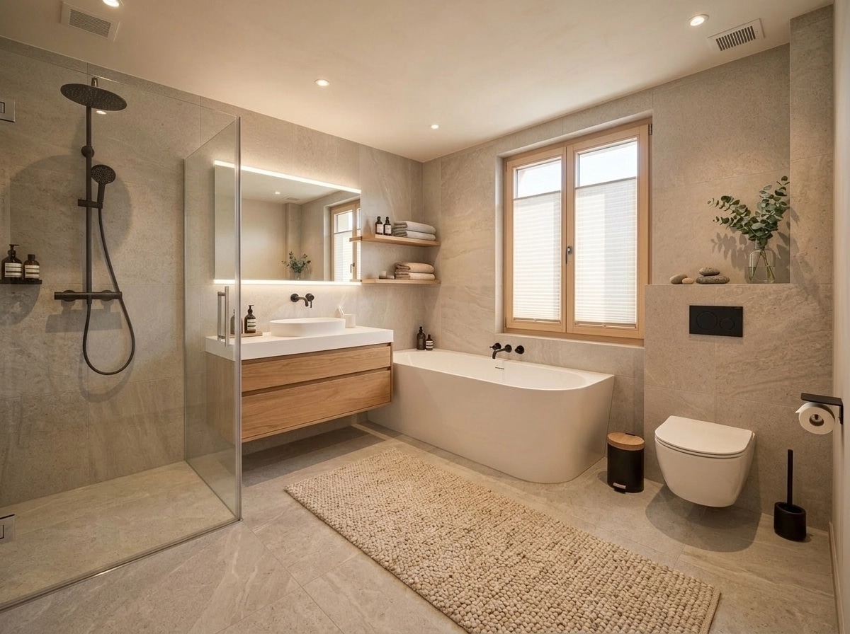 Scandinavian Bathroom design — interior photo by GenRoom AI