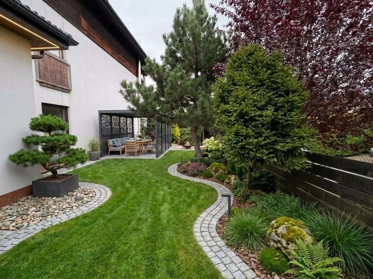 Landscape design in Scandinavian Garden style — Yard by GenRoom AI