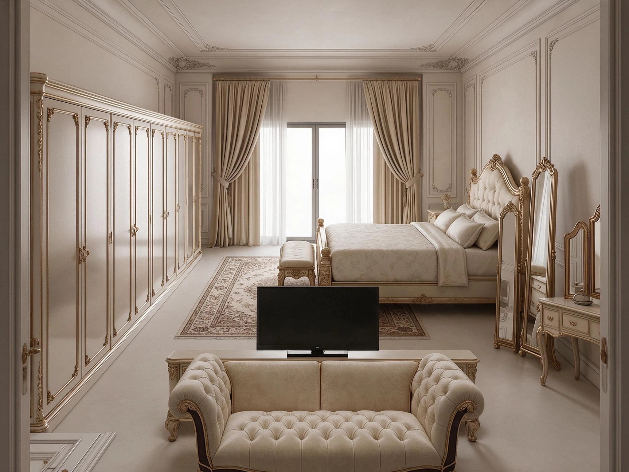 Neoclassic Bedroom design — interior photo by GenRoom AI