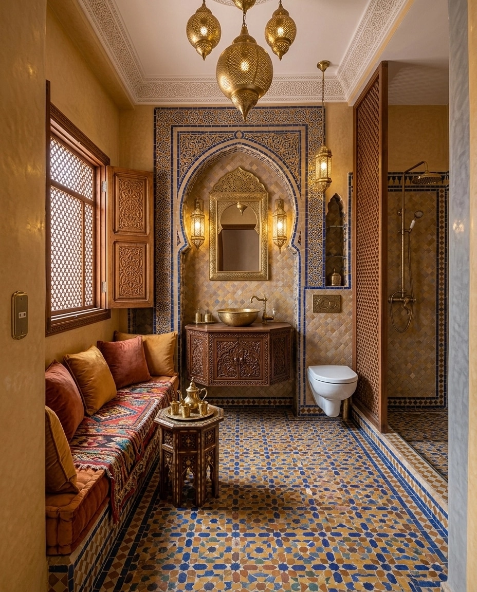 Interior design in Arabian / Moroccan style — Bathroom by GenRoom AI