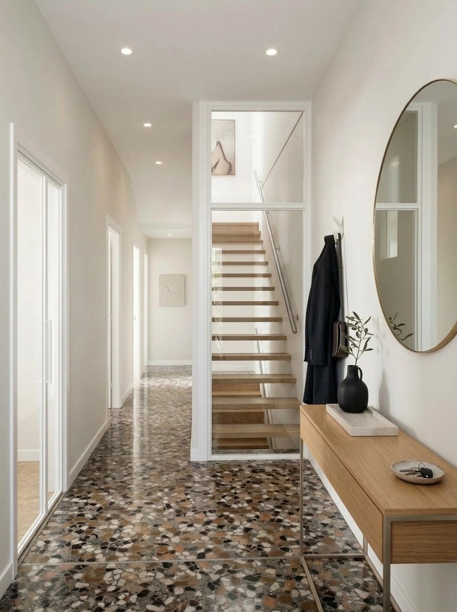 Hallway interior in Minimalism style — photo by GenRoom AI