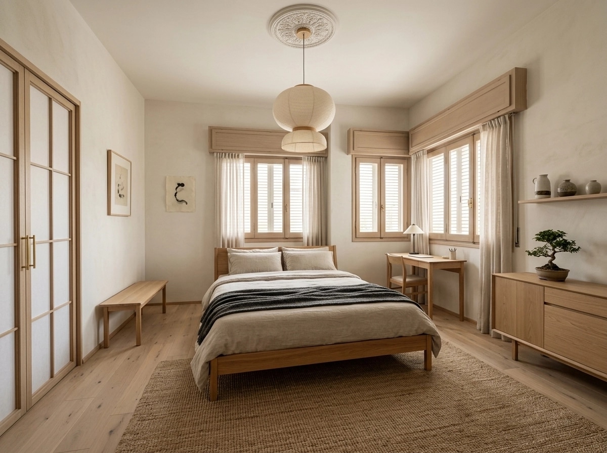 Japandi Bedroom design — interior photo by GenRoom AI