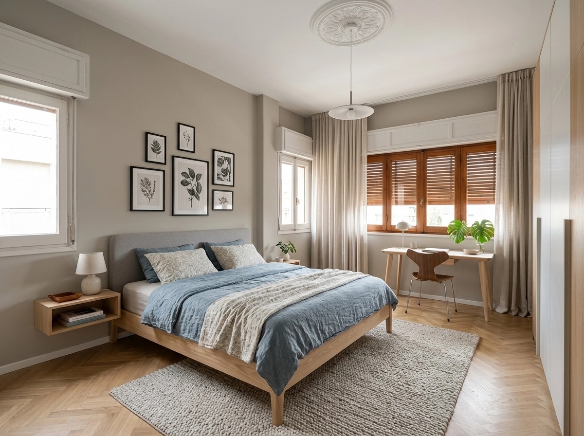 Scandinavian Bedroom design — interior photo by GenRoom AI
