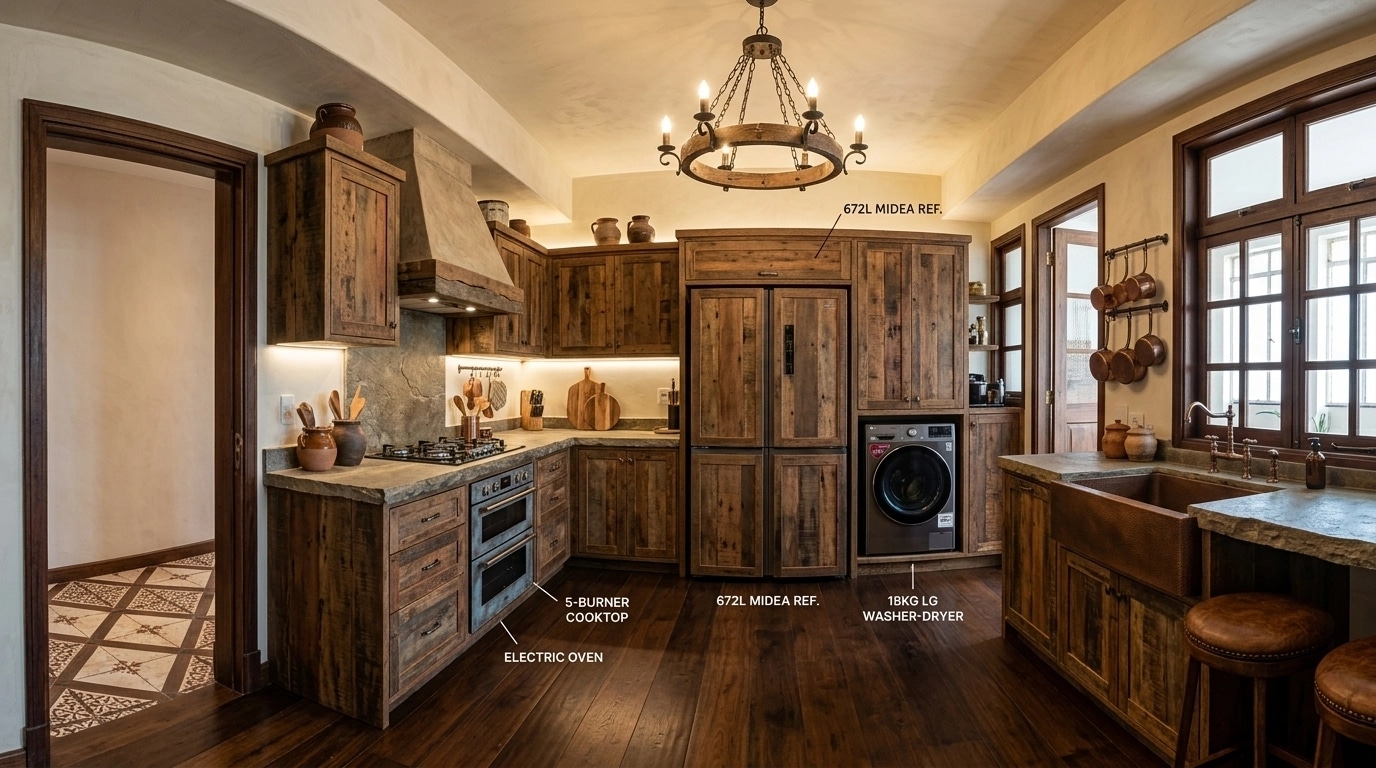 Rustic Kitchen design — interior photo by GenRoom AI